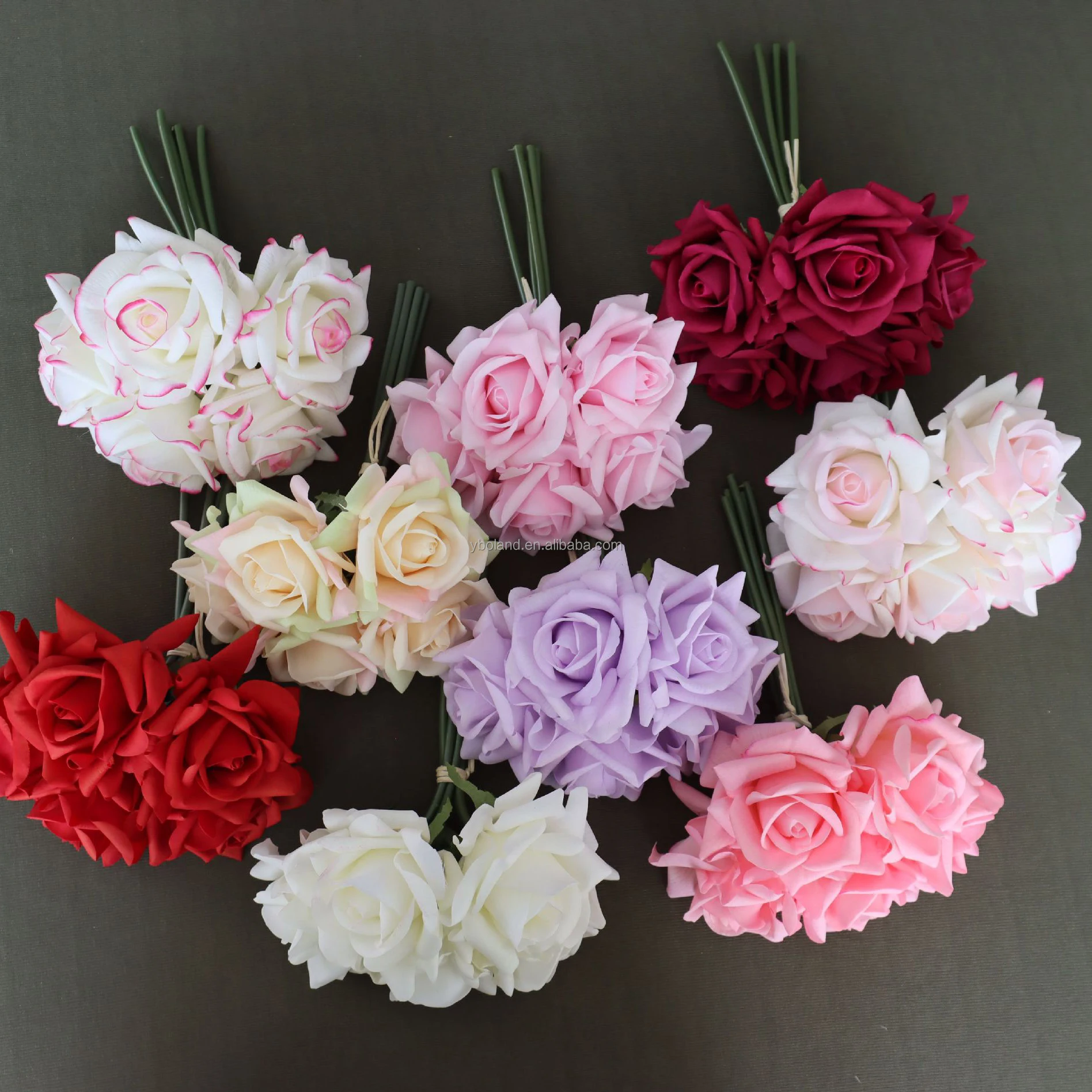 Real Touch Latex Silk Light Sky White Blue Rose 3d Artificial Roses Flowers Faux Real Touch Latex Roses Flower for Home Decor