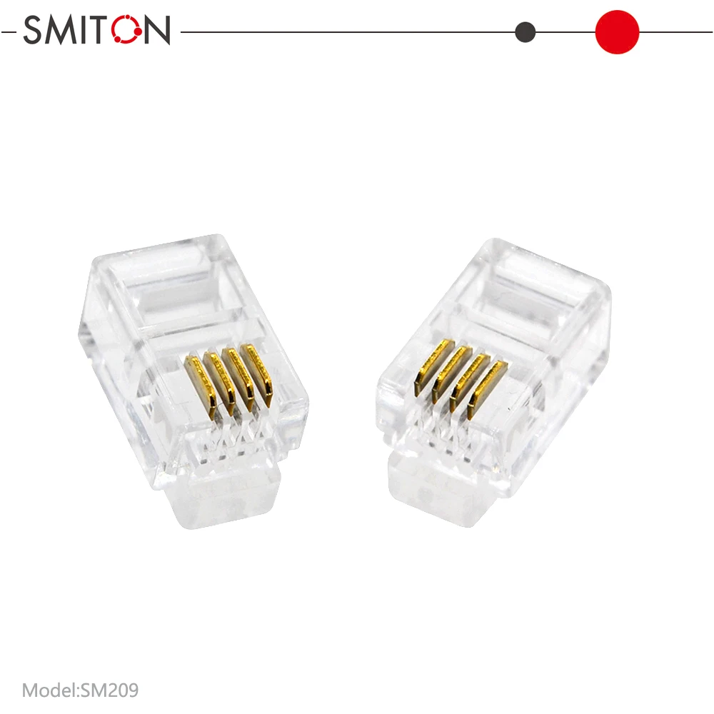 UTP RJ9 4P4C Modular Plug Male Connector for Telephone Application RJ9 Male Connector