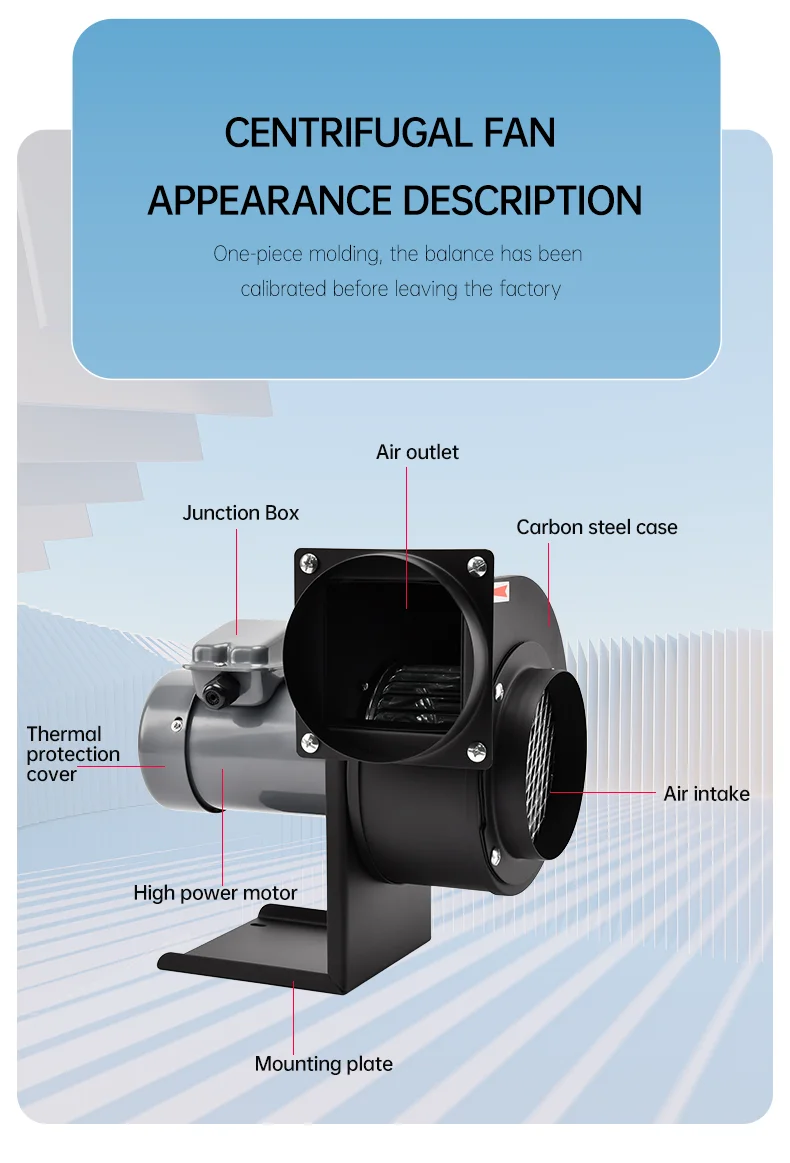 Cy140 Small Power Frequency Centrifugal Fan Multiwing Air Dyer Blower