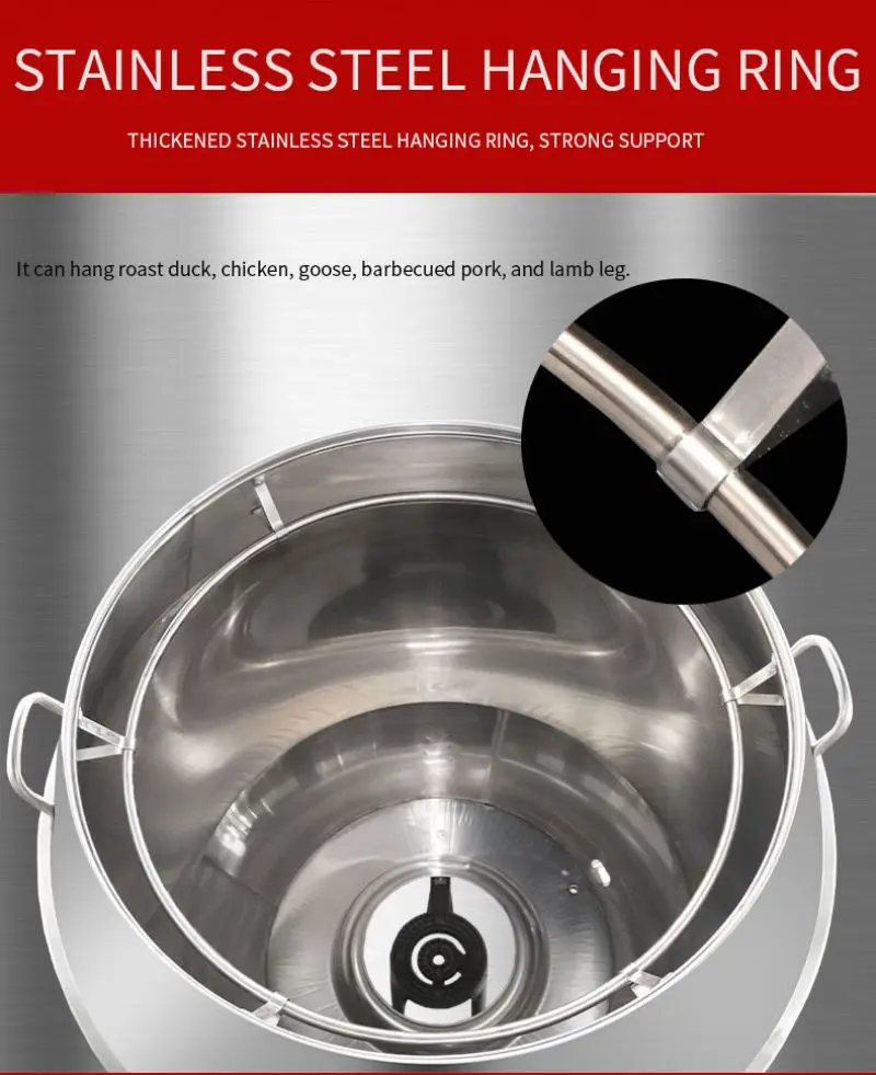 Stainless Steel Hanging Rotating Bbq Grill Charcoal Burner Charcoal Duck Oven Roasted Duck Machine Duck Roaster Oven Chinese