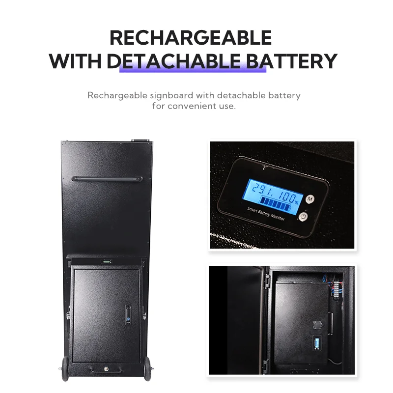 For COSUN Movable LED Poster Display Battery-Powered Advertising Board for Shopping Malls Retail Stores Elevators IP65 Outdoor