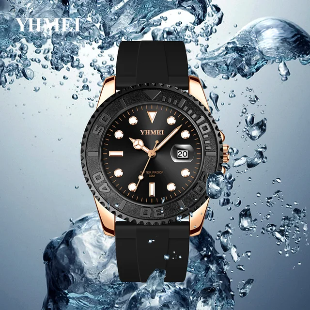 Factory Top Selling Luxury OEM Silicone Sports Watches Quartz Movement Waterproof Watches Men Wristwatch