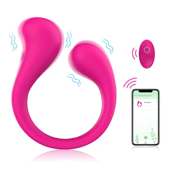 Ylove 10 Vibrating Modes Wireless Remote Controlled Vibrator Liquid Silicone APP-Couple Butterflies