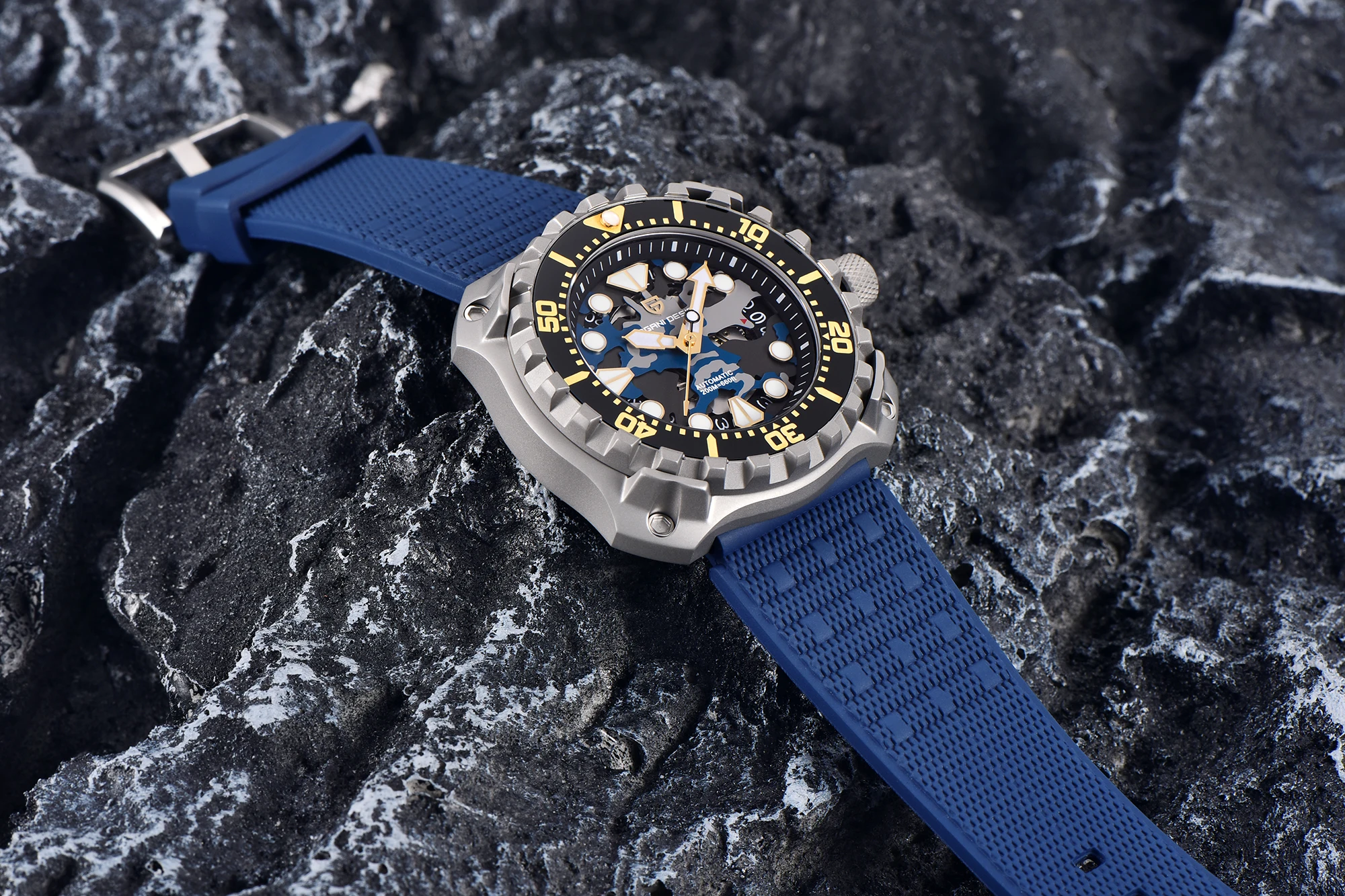 Часы Pagani design 009 мужские с механизмом, модные эксклюзивные водонепроницаемые автоматические наручные, с резиновым ремешком, с отображением даты