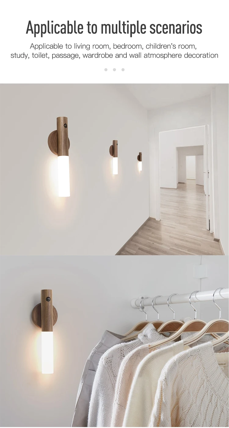 Hallway Night Light Rechargeable Portable Stairway Wall Sconce Battery