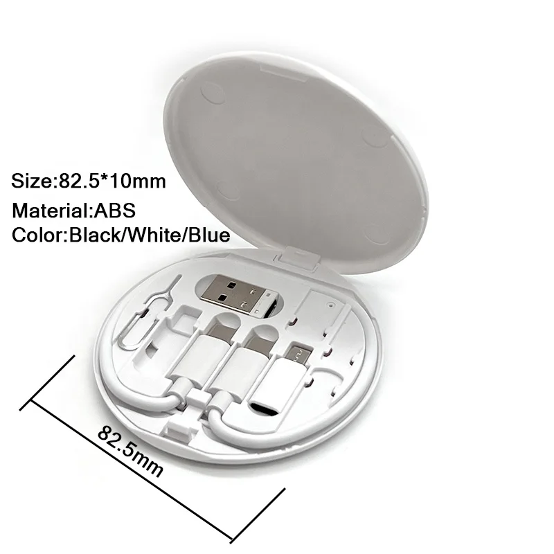 New Portable Multifunctional Mini 60Watt Cable Kit Set Storage Box 60W Quick Charge 6 in 1 Usb Charging Type C Data Cable Set