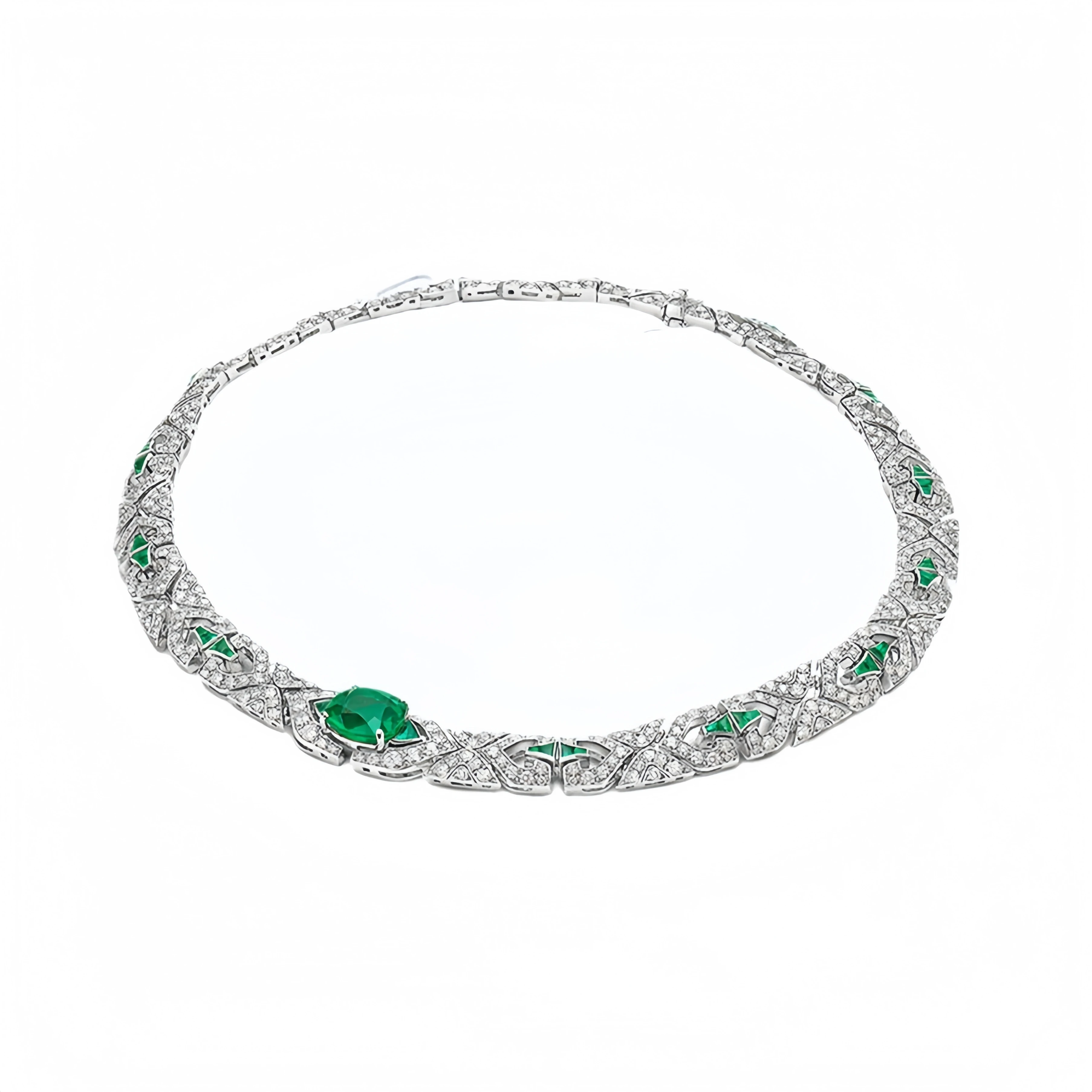MUSHAN Jewelry Factory 925 Sterling Silver Chocker Necklace High Carbon Diamond and Musa Green Jewelry Women Clavicle Necklaces