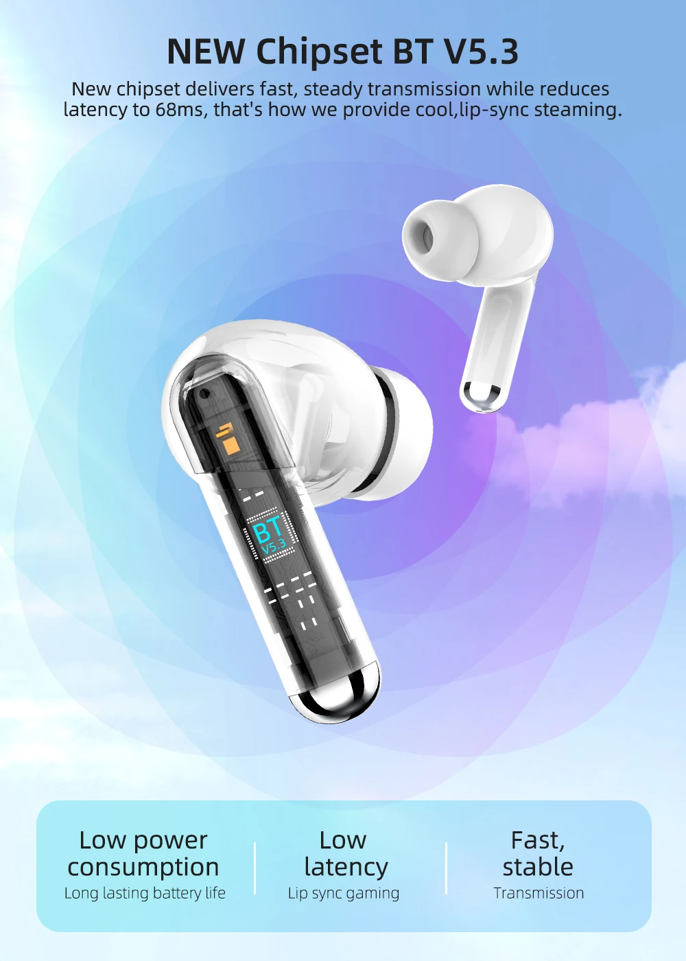 Anc Enc Tws Wireless Earbuds Headphones Waterproof Sports Earphones ...