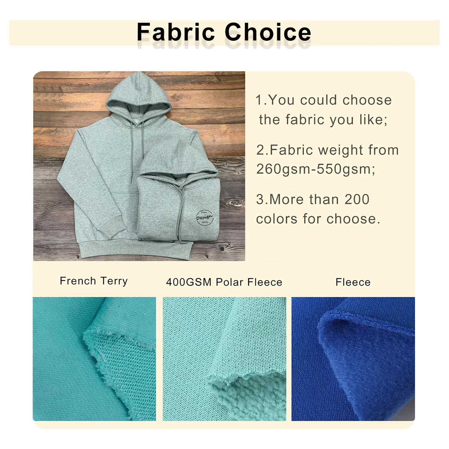 JL710B High Quality Embroidery 500 Gsm Gray Hoodie Manufacturer Pullover Heather Gray Men Hoodie