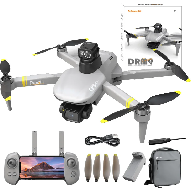 Tongli Toy Adult Remote Control Aircraft DRM9 Quadcopter GPS Automatic  Return Remote Control Drone Camera Aerial Photography HD