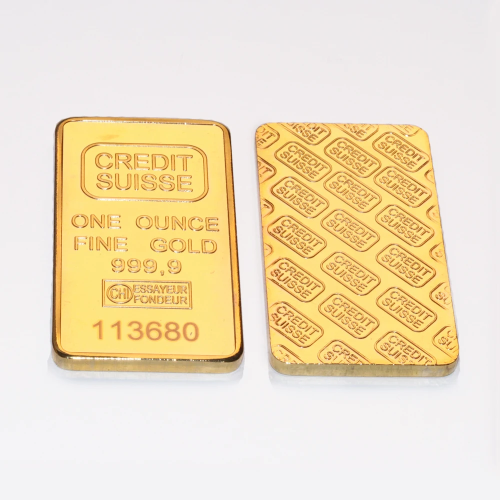 High Quality Commemorative Custom Made Metal Gold Clad Plated Tungsten Bar 1 Oz 24k Pure Gold