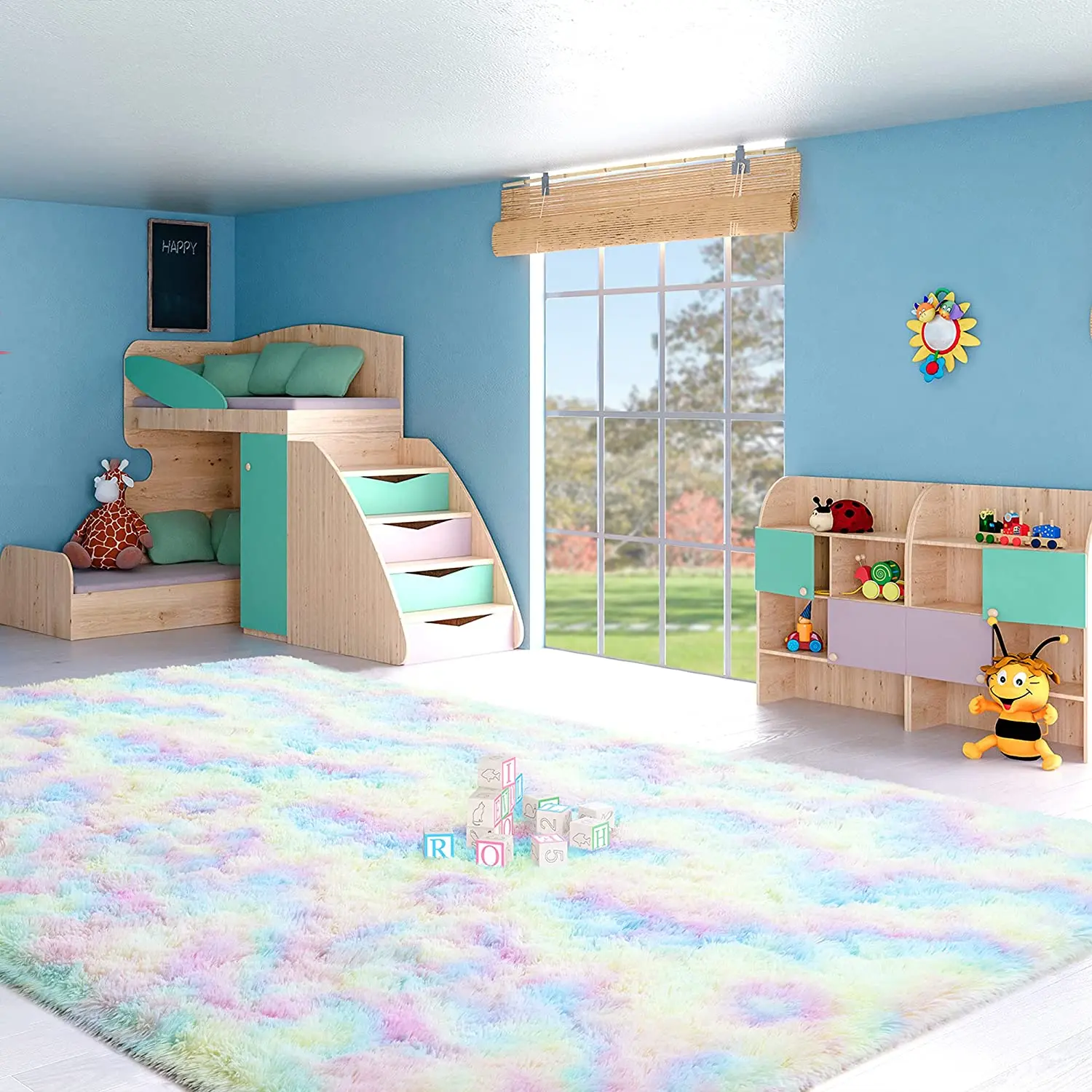 Soft Fluffy Rugs - Colorful Area Rugs for Kids' Rooms, image size:1500x1500