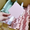 pink square makeup mirror