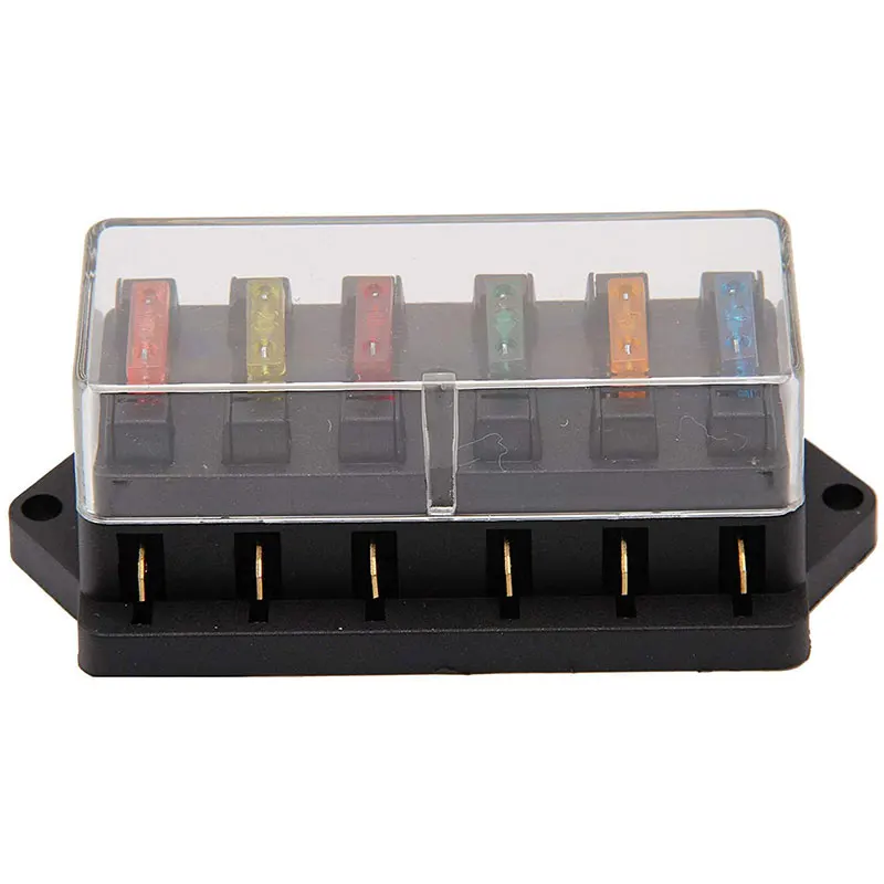 Nuovo Blocco Portafusibili A Lama A 6 Vie Con Kit Di Copertura Per Auto Barca E Marina A 32v~p116593000 - Foto 9