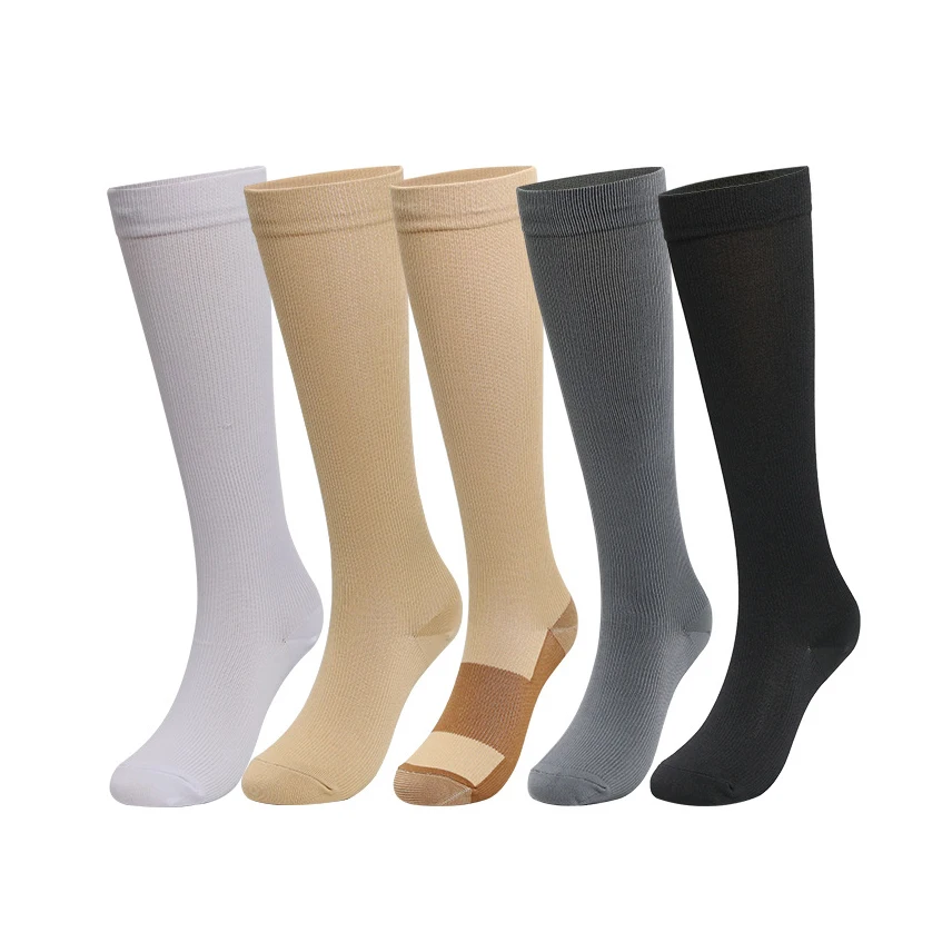 Unisex Custom Nursing Compression Stockings Knee High Solid Compression