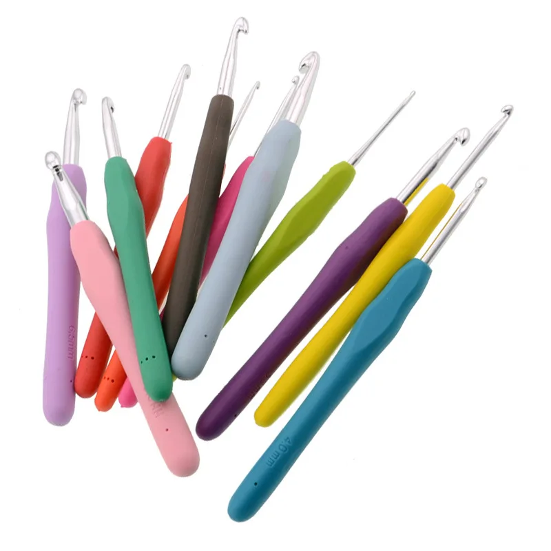 Multicolor Handle Knitting Needles Mixed Metal Crochet Hook Kit