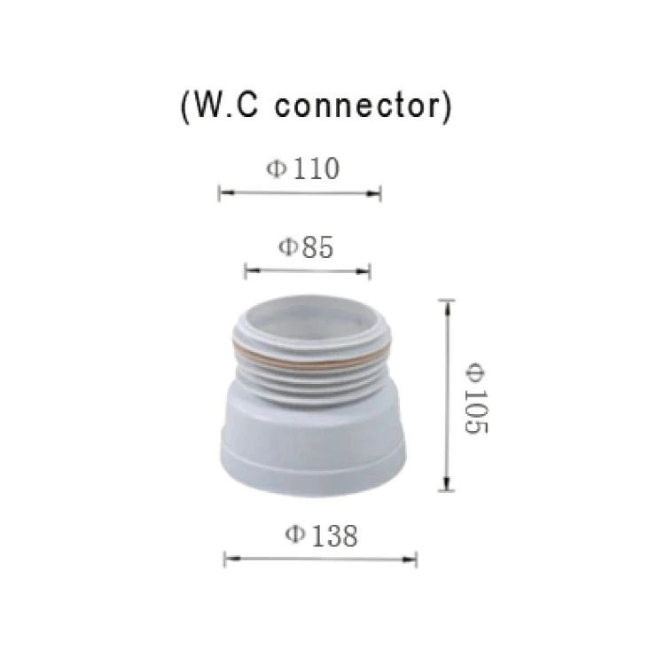 T3307 Modern Design PP+PVC Plastic Offset Sanitary WC Toilet Pan Connector for Bathroom and Hotel Partition
