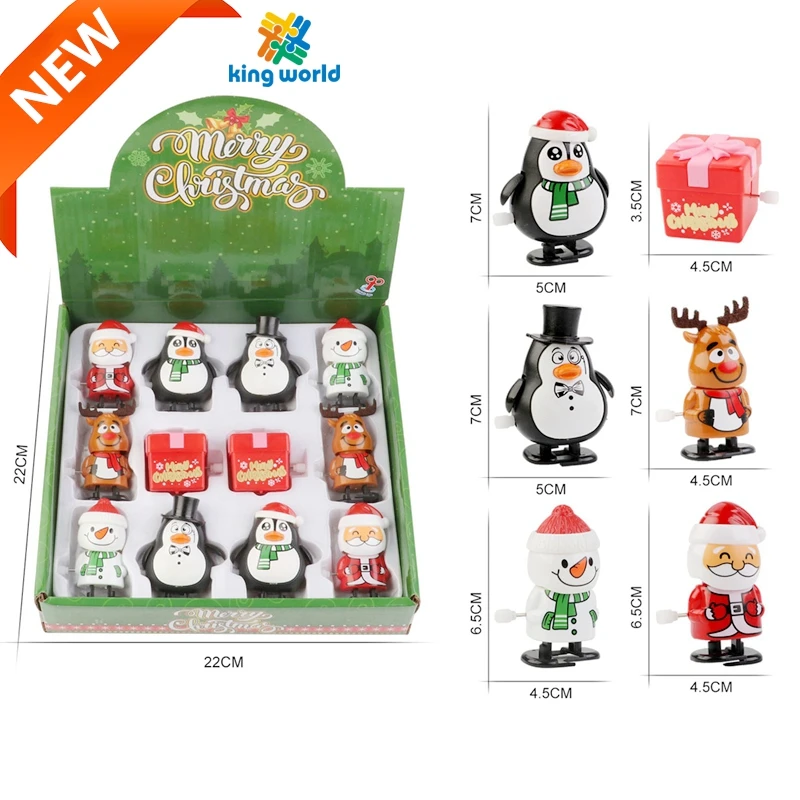 2025 Cheap Wholesale Christmas Wind up Toys Children Plastic Santa Snowman Deer Tree Winding for Gifts