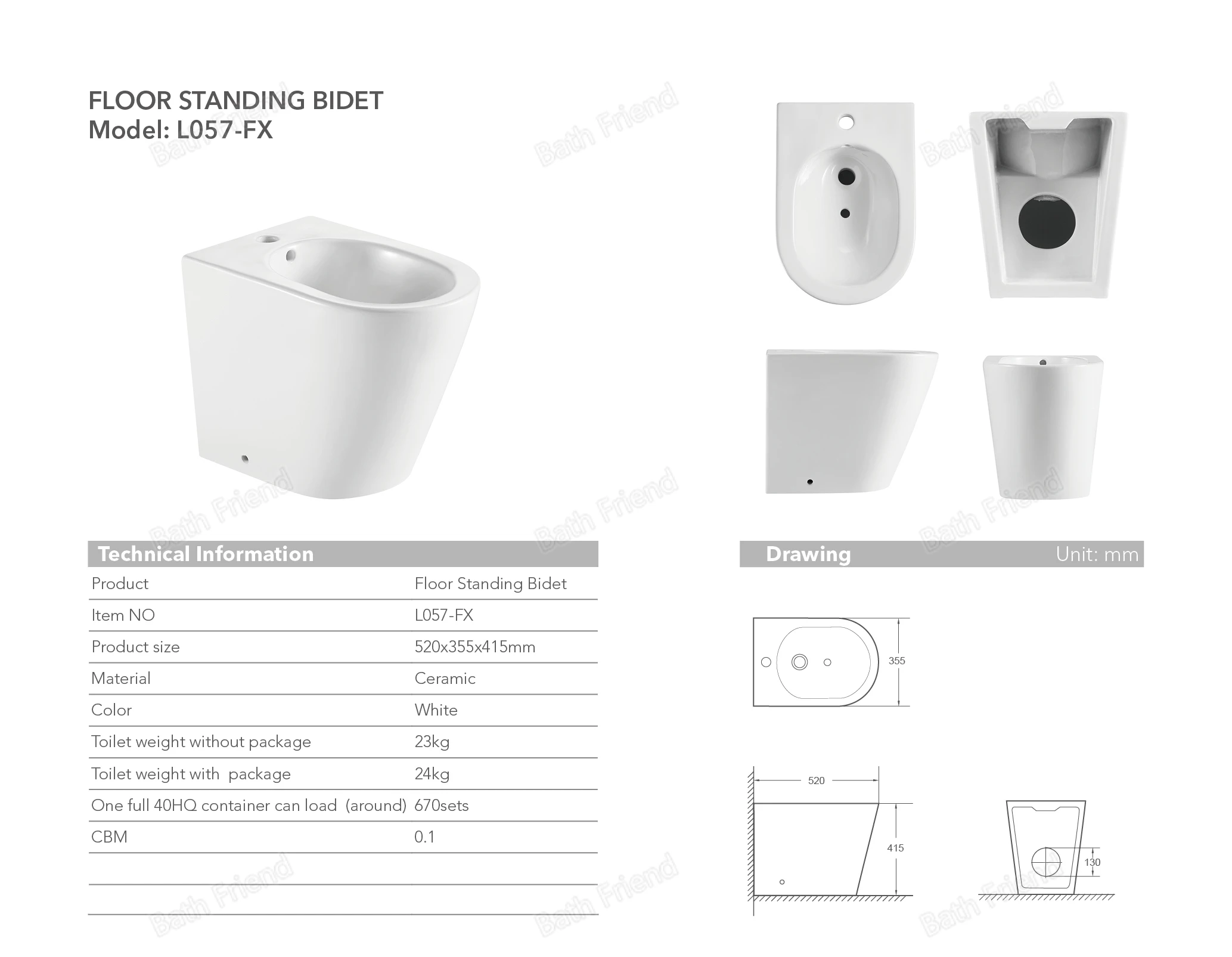 Professional Factory Popular Design Durable Bidets Bathroom Women Wash Ceramic Bidet for Euro Market