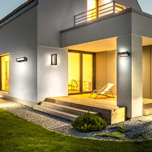 Vertak New IP54 Waterproof Modern Outdoor Led Light Wall Lamp Nordic Porch Sconce Aluminum Alloy 6W-12W Hotel Wall Long Strip