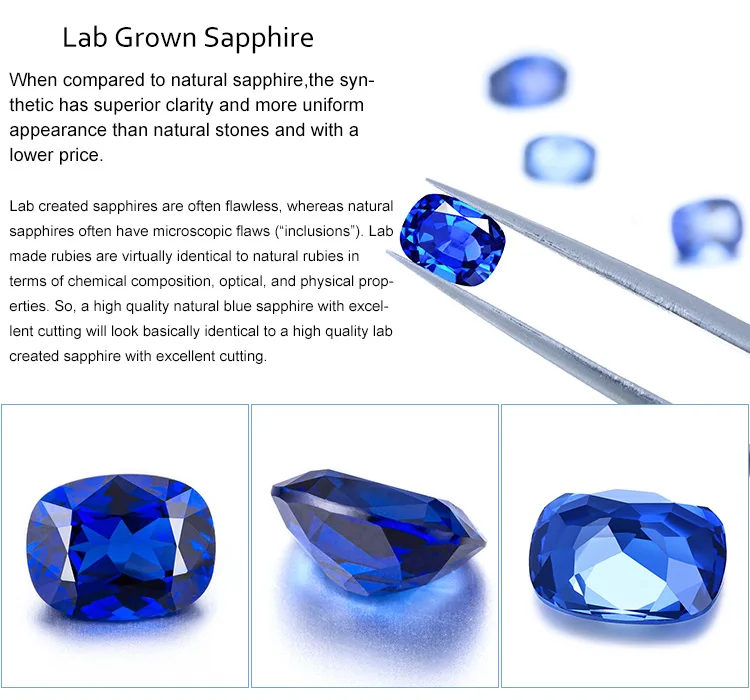 Cushion Lab Blue Sapphire - Lab Cushion Blue Sapphires