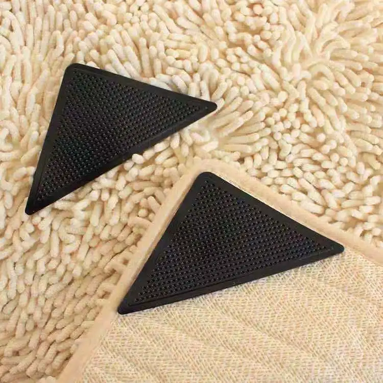 4/8Pcs Home Floor Carpet Mat Grippers Non-Slip Rug Rubber Pad Triangle  Fixed Sticker Reusable