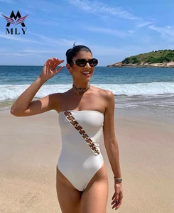 Custom logo Swimwear Special Ring Design One Piece Swimsuit for Women