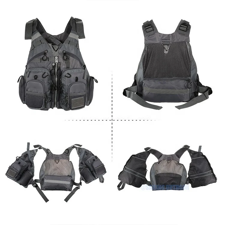 Customized XL Size Multi-Functional EPE Foam Adult Life Jacket Vest Marine Fishing Safety Vests With Pockets