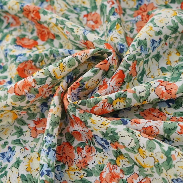 NEW Designer Multicolour Large Floral Chiffon Print Fabric 57''143cm Dress Capri 
