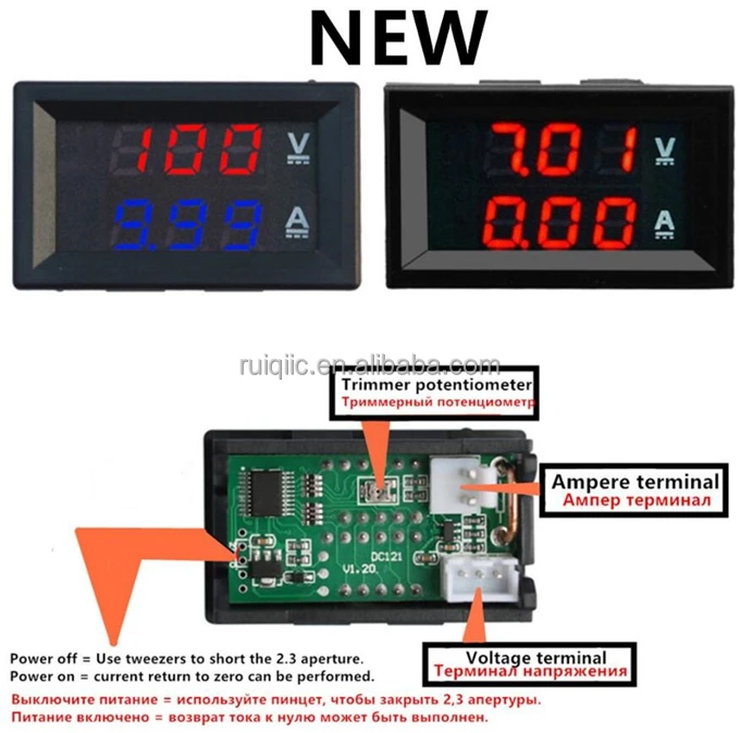 Rot LED Panel Meter Mini Digital Ammeter DC 0 To 10A NEU