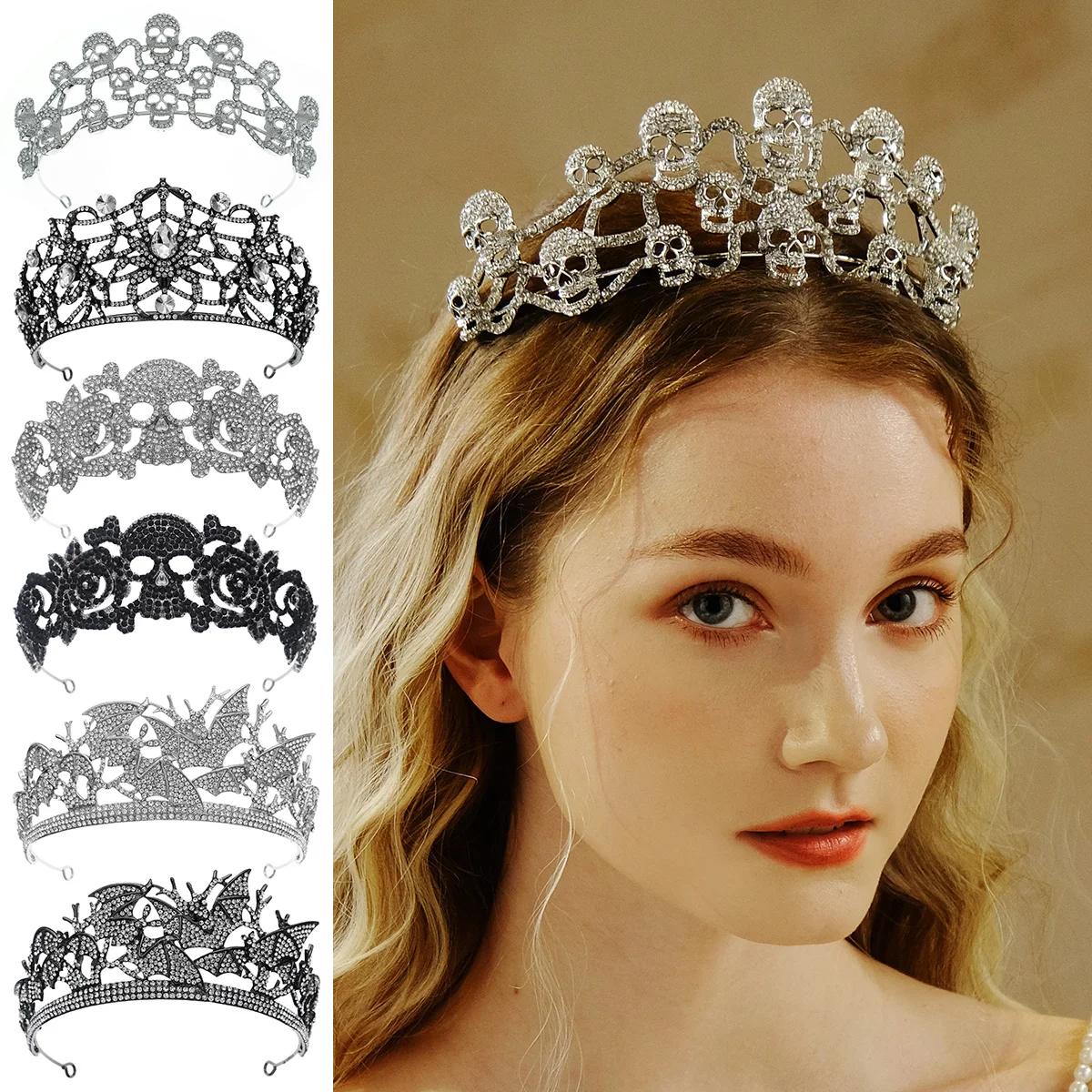 Crystal Skull Tiara Crown il_fullxfull.6187430488_k6lp.jpg main image 2
