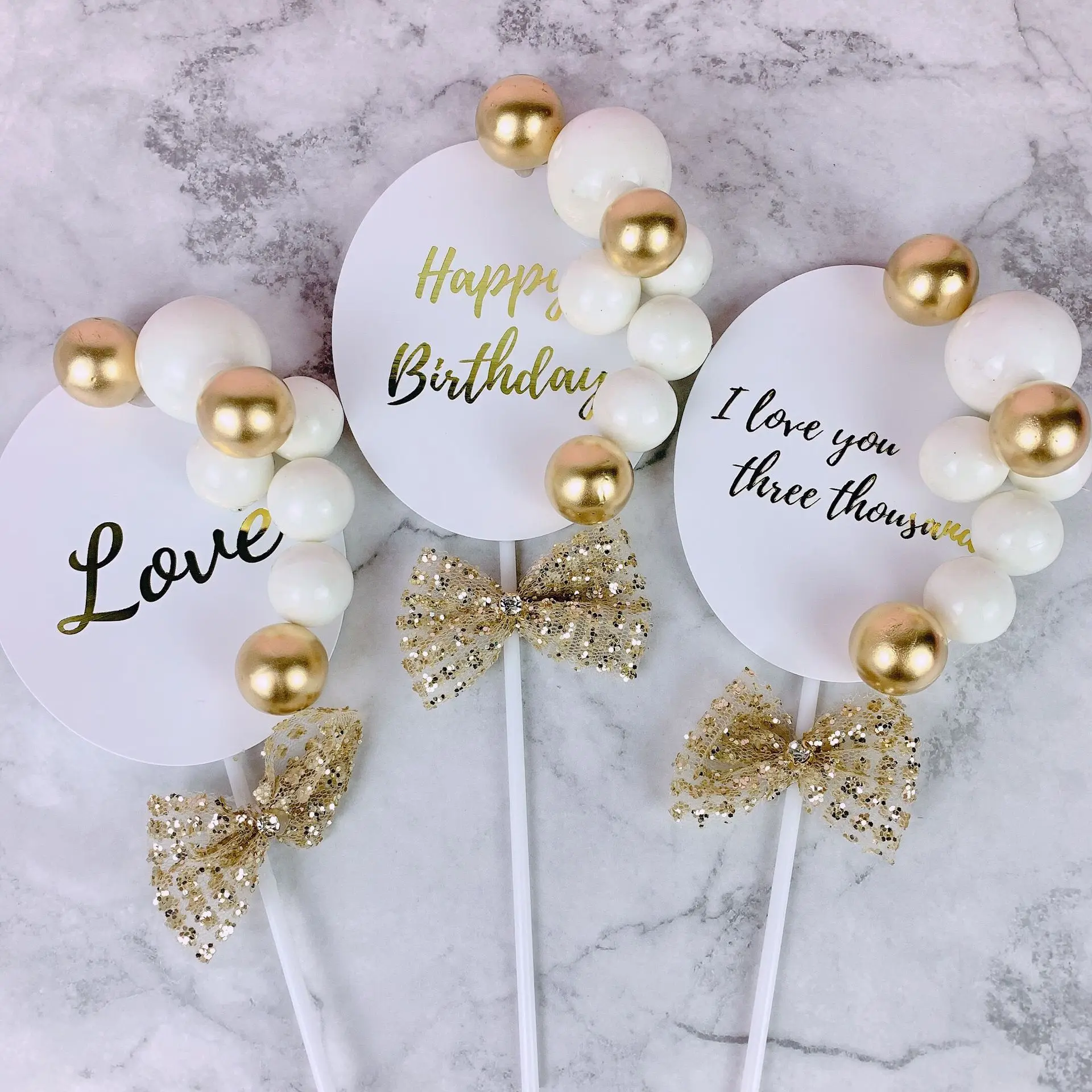 Create Baking Dessert Table Cake Insert Card Golden Ball Hot Stamping Card  Birthday Party Festival Decoration - Buy Happy Birthday Cake Topper,Acrylic  Cake Topper Clear,Cake Topper Product on Alibaba.com