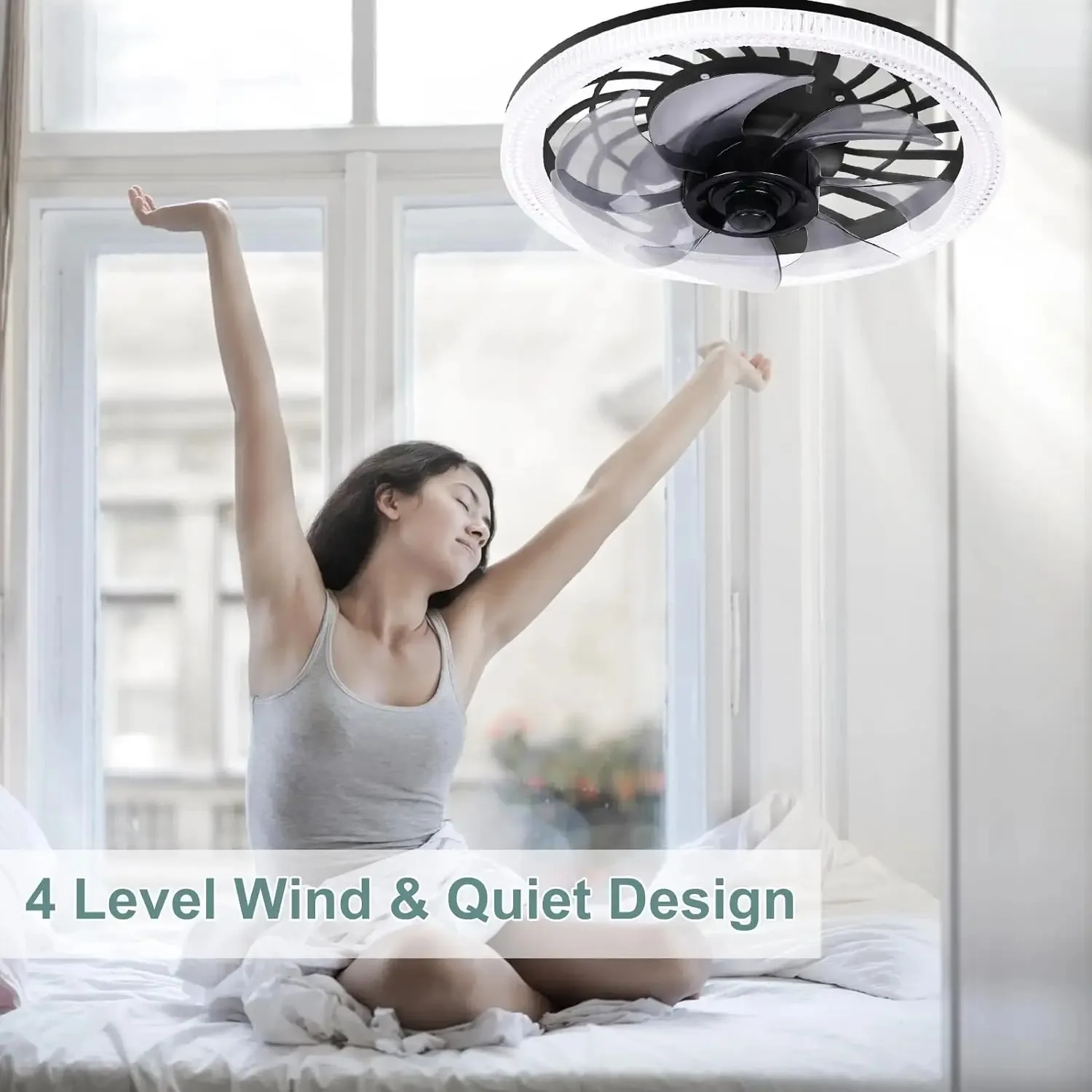 Smart 3 in 1 Living Room Ceiling Fan Light Home Bedroom Fan Light Modern Simple Home Quiet Room Fan Light with Remote Control