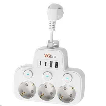 4-Way Gang Extension Plug - 13A UK Mains Socket Adapter With Surge & Spike Protection
