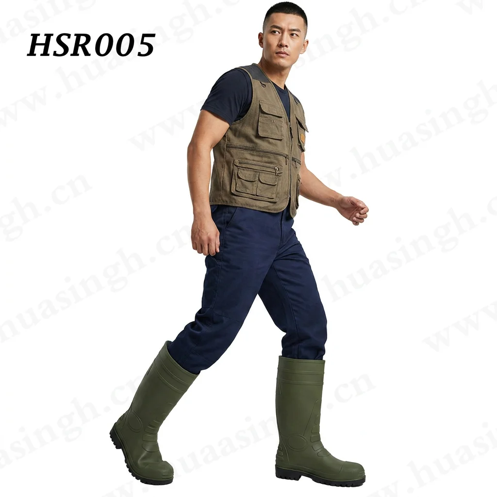 LXG,livestock Breeding Green/yellow/white/black Gumboots 100% Waterproof Skid Resistant Ani-hit Industry Rubber Boots HSR005