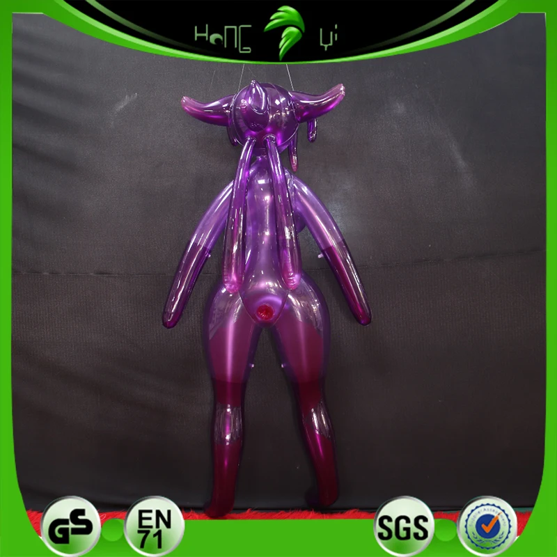Hongyi Custom Inflatable Transparent Purple Girl Inflatable Sph Standing Toy