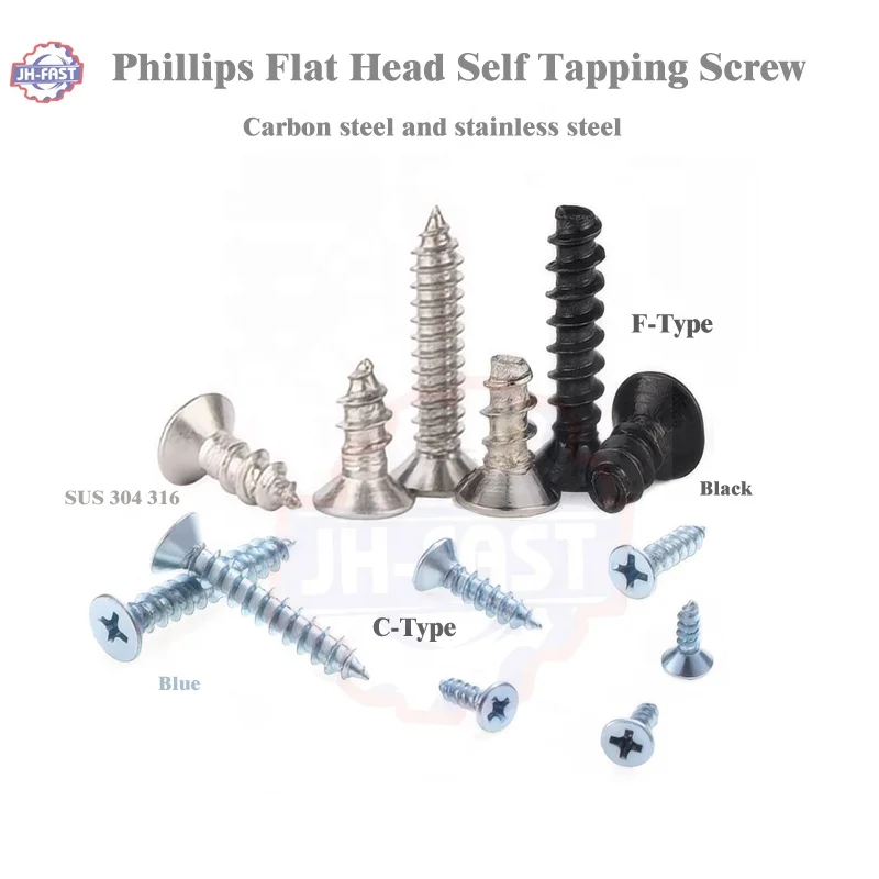 China Factory Custom SS304 Self-Tapping Screws Phillips Cross Hex Flange/Torx/pan/flat Head Stainless Steel Self Tapping Screws