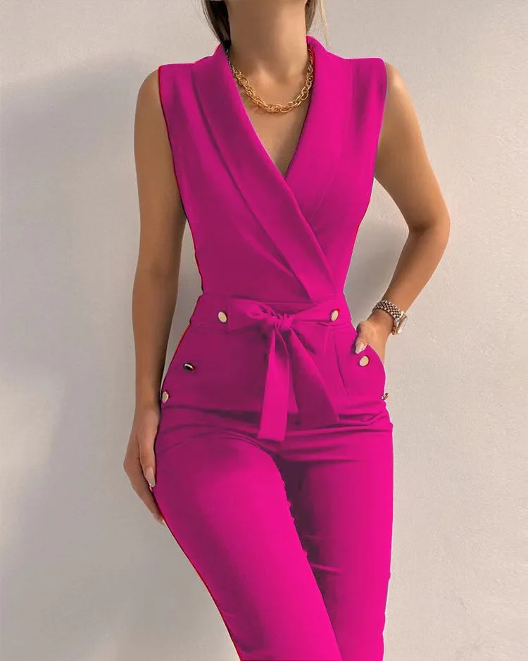 New Women's Office Workwear Ins Business Style Solid V Neck Ladies ...
