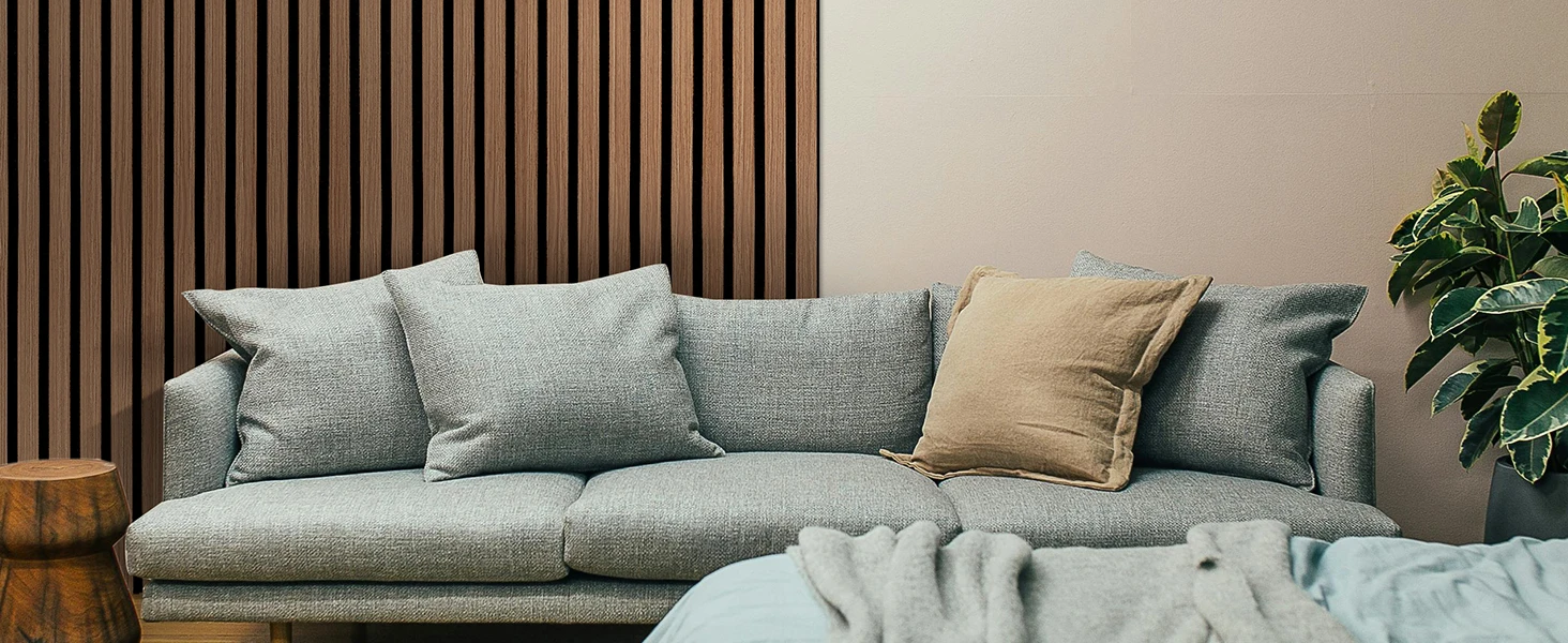 Walnut Wood Slat Acoustic Wall Panels 3D Fluted Decorative Interior Sound Dampening Panels for Home supplier