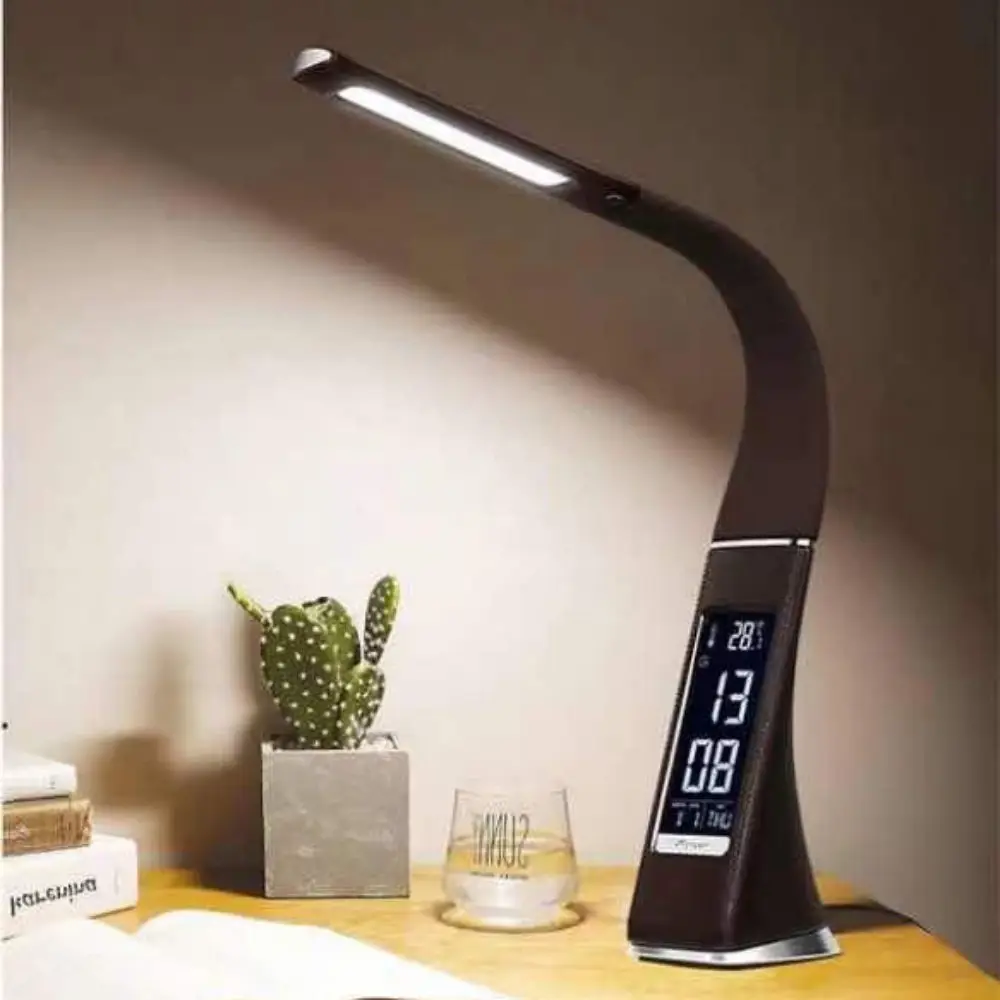 Business Eye Protection Calendar Fold Gooseneck Study Read Table Hotel Touch Led Clock Bedside Night Light Desk Flexible Lamp