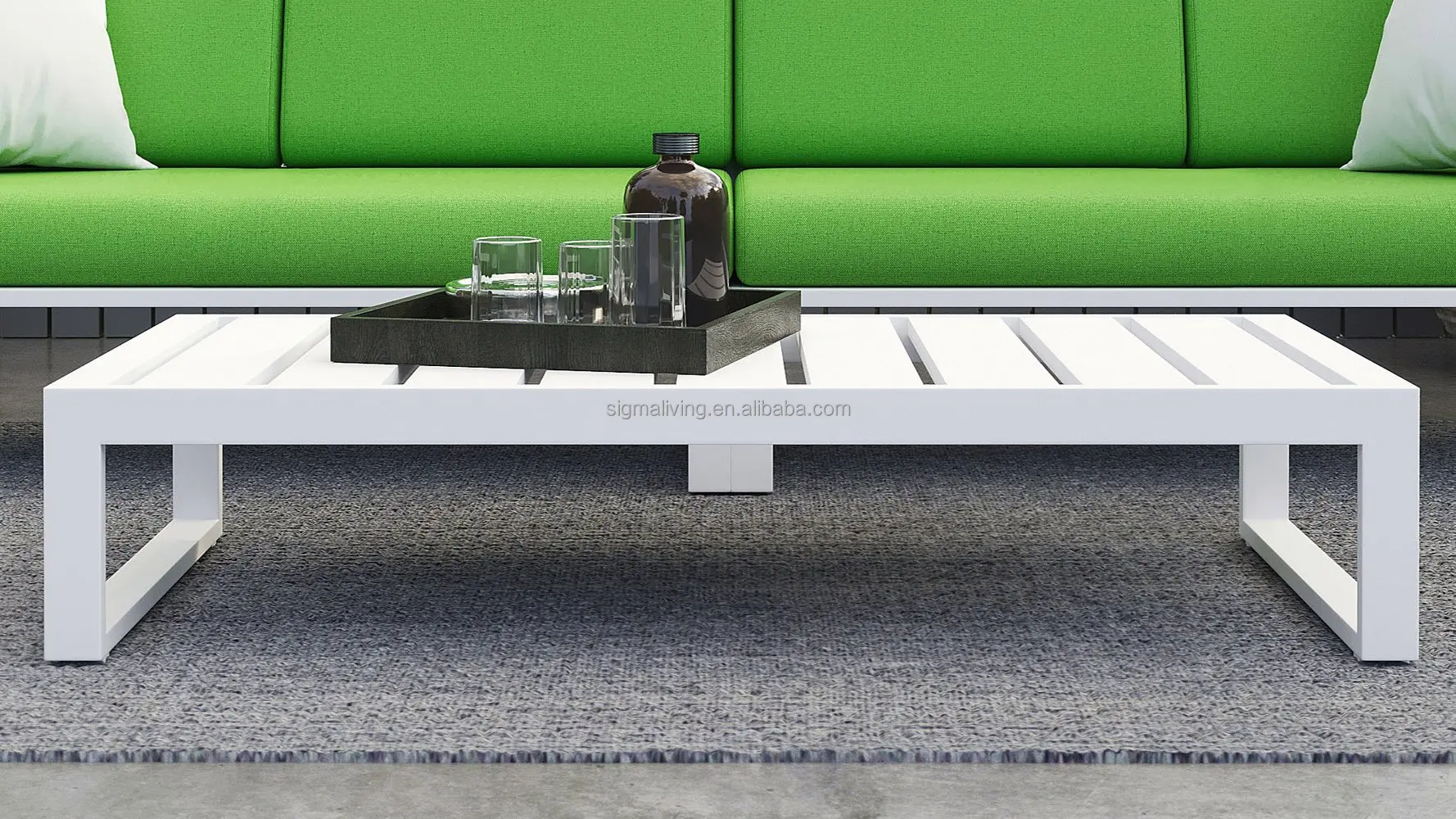 European design aluminum frame outdoor coffee table Patio Furniture coffee tables