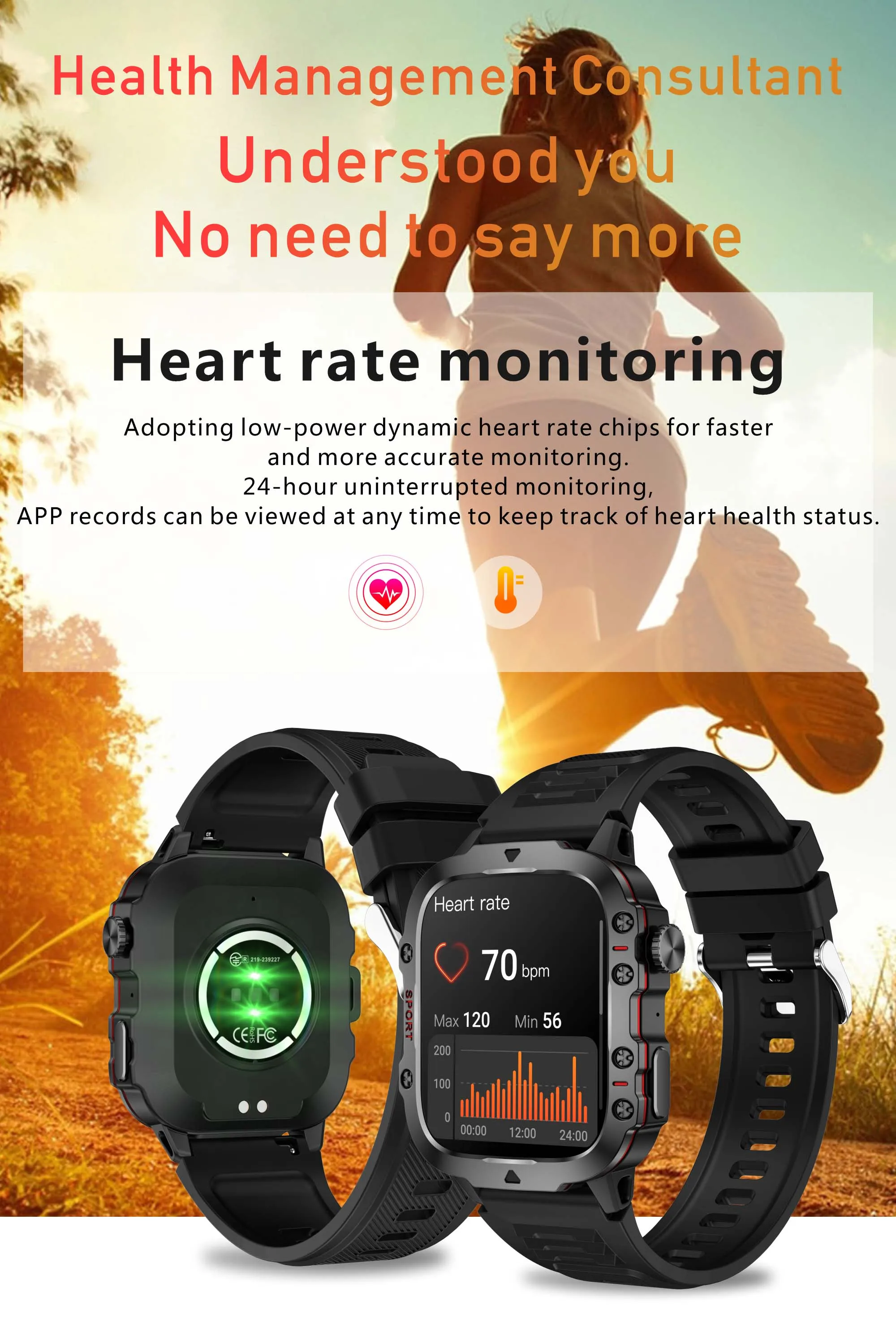 Sport Smartwatch QX11 1.96 Inch AI Voice Assistant Long Endurance Strong Body Case Blood Oxygen Pressure Sleep Monitoring