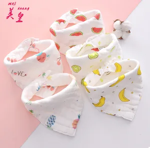Muslin Baby Clothes Baby Item Ten-Layer Pure Cotton Gauze Triangle Towel Handkerchief Baby Bibs