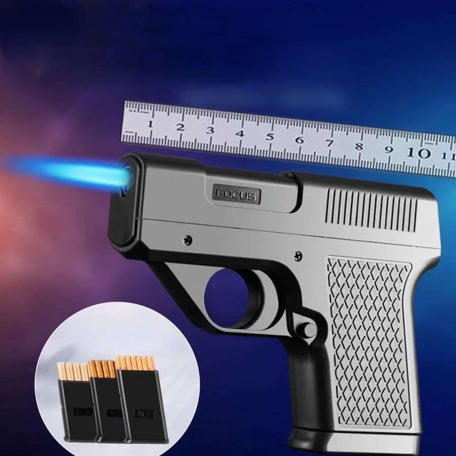 Factory Wholesale New Cigarette Case Lighter 3 In 1 Torch Blue Flame