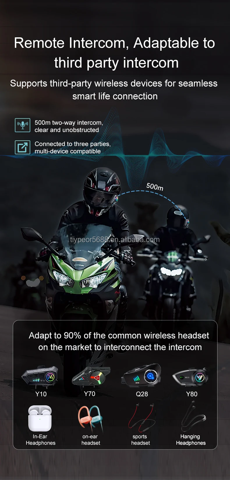 product tiypeor bluetooth helmet headset microphone waterproof noise reduction for motorcycles wireless hands on talking headset-3