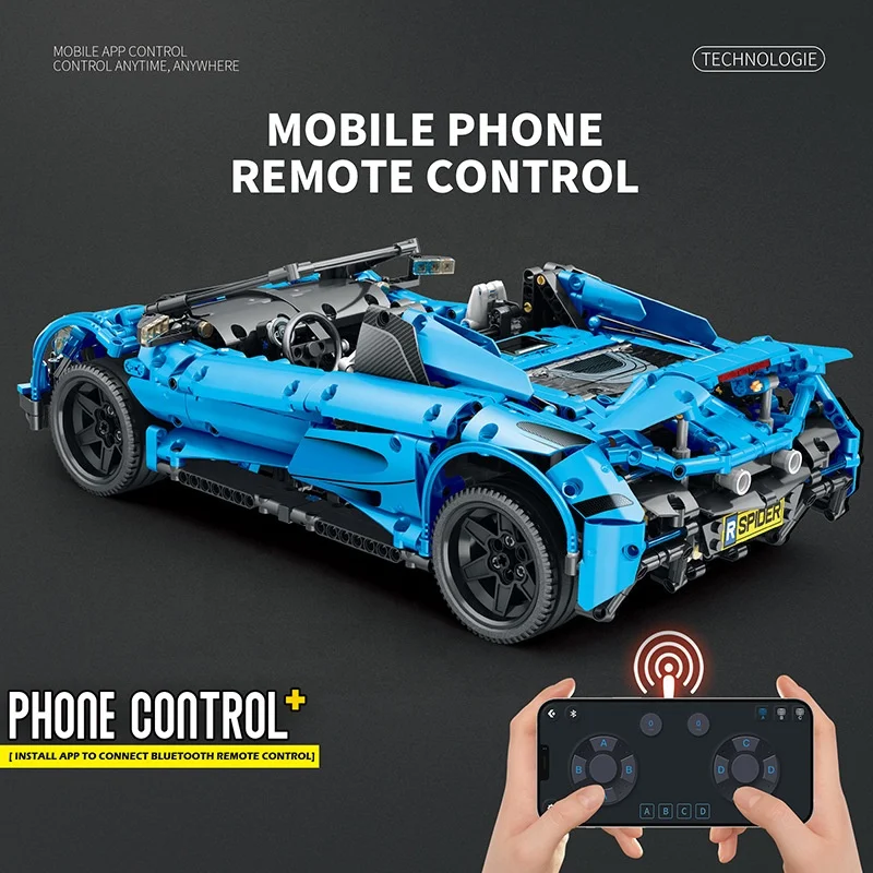 Reobrix 11002 APP Remote Control 675 LT Red Spider Sports Car