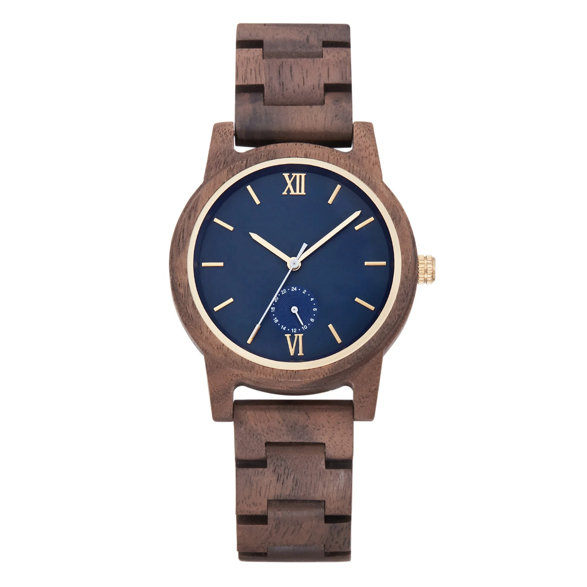 Wholesale Slim Big Case Japan Quartz Wood Watch Handmade