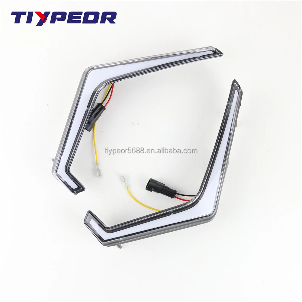 product tiypeor e mark approval front led drl lights headlights with turn signal lights assembly for polaris rzr xp 1000 2019 2020-9