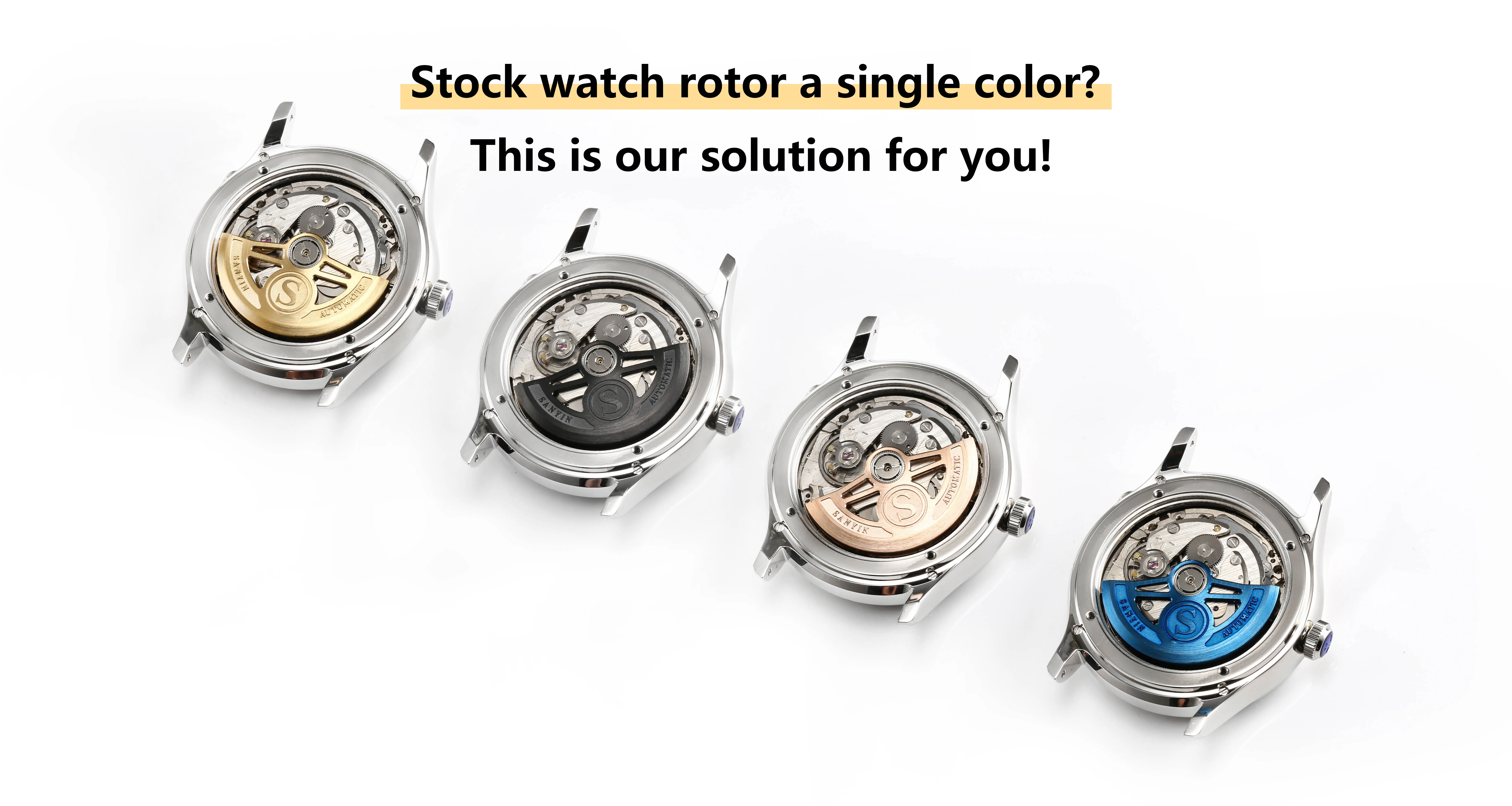 Sanyin Custom Design Brand Logo Automatic Watch Rotor For Nh35 Miyota