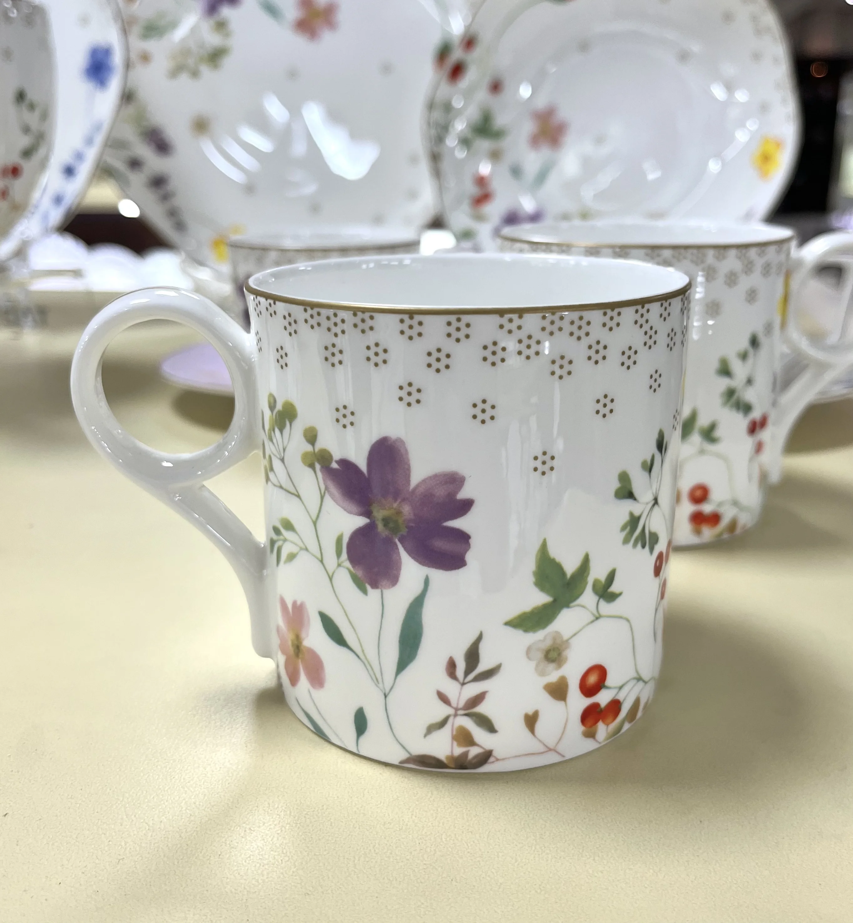 Taohui Floral Royal Ceramic Porcelain Gift Mug 380cc Coffee Cups